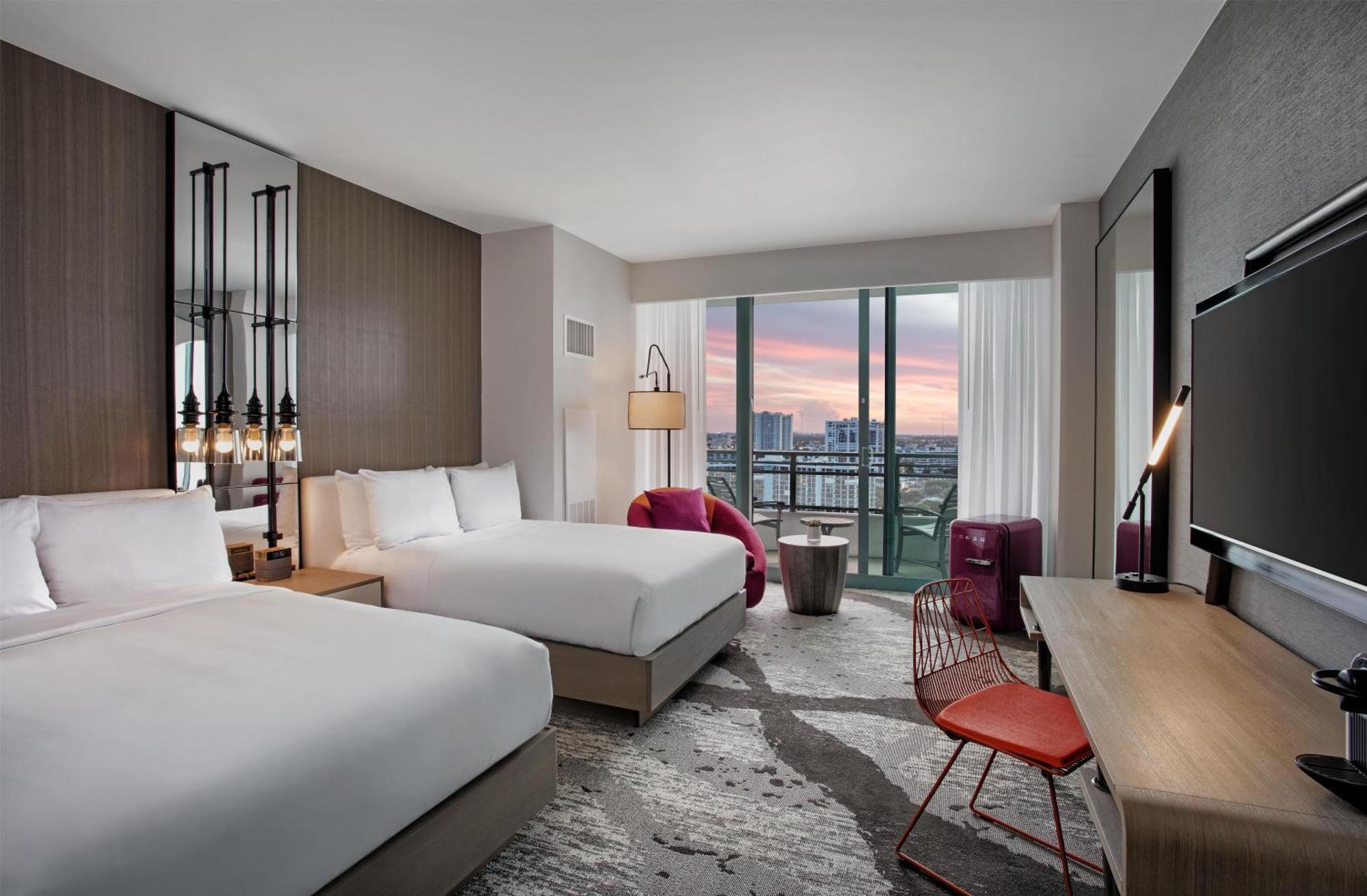 Double Room Two Double Beds Sunset View Balcony